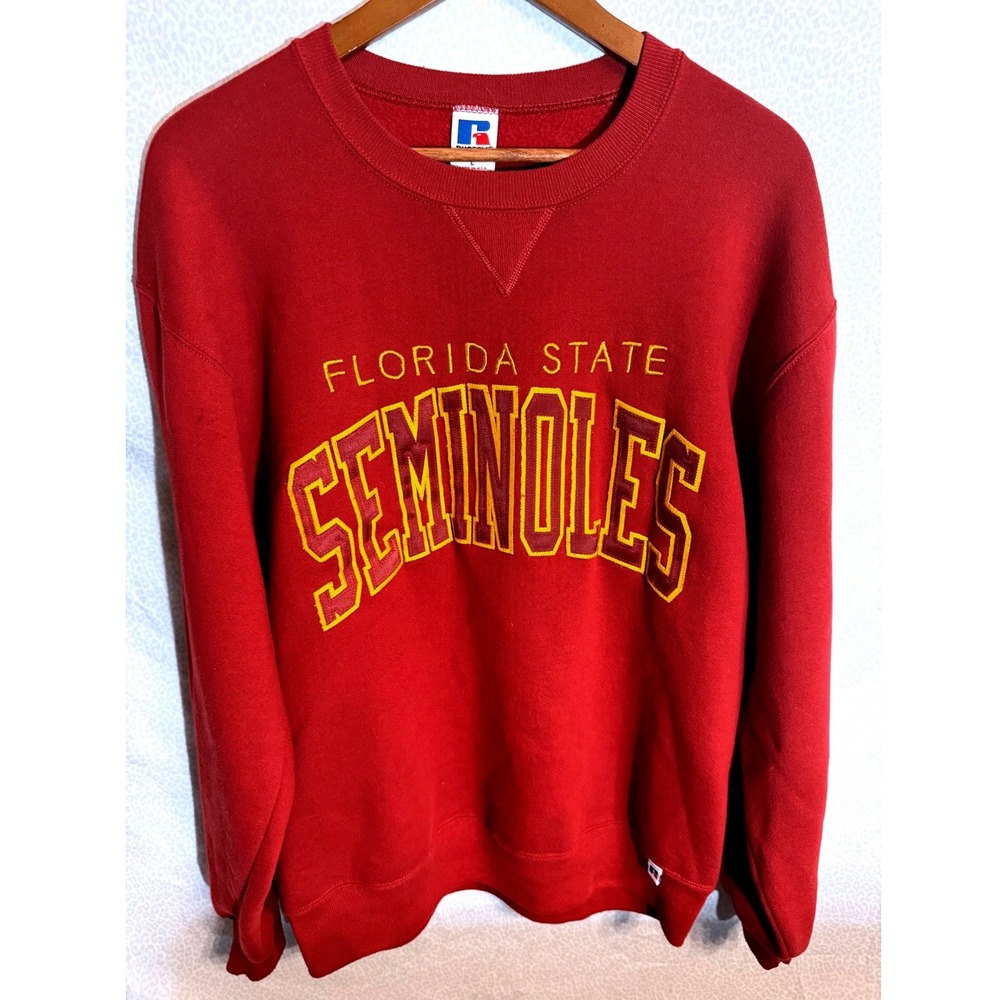 Vintage Russell Athletic Florida State Seminoles Sweatshirt FSU Red Mens Large